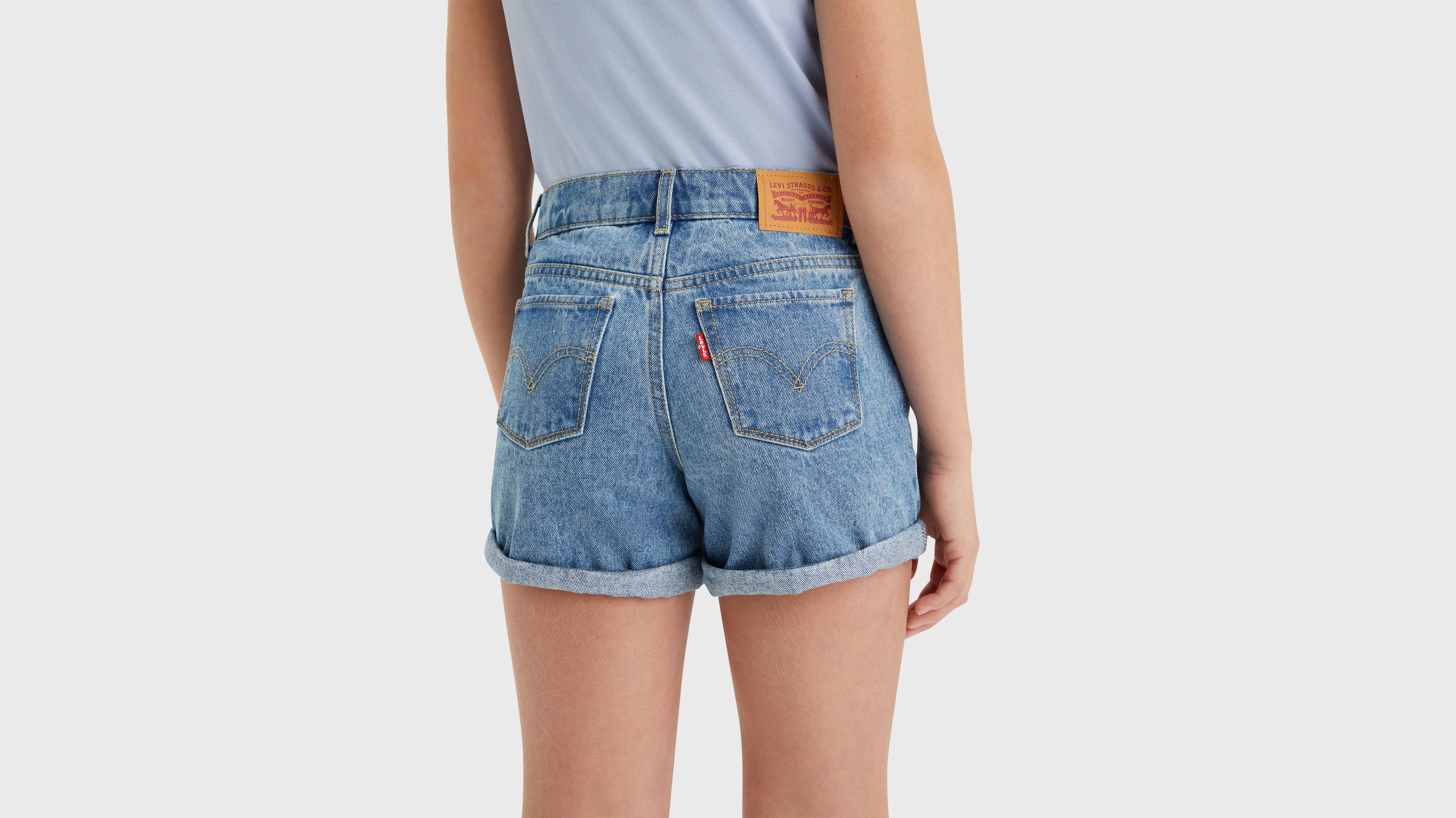 Teenager Umgeschlagene Mini Mom Shorts 3
