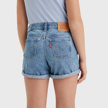 Mini Mom-shorts med oprullet kant til teenagere 3