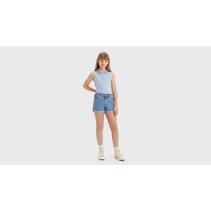 Teenager Umgeschlagene Mini Mom Shorts 1