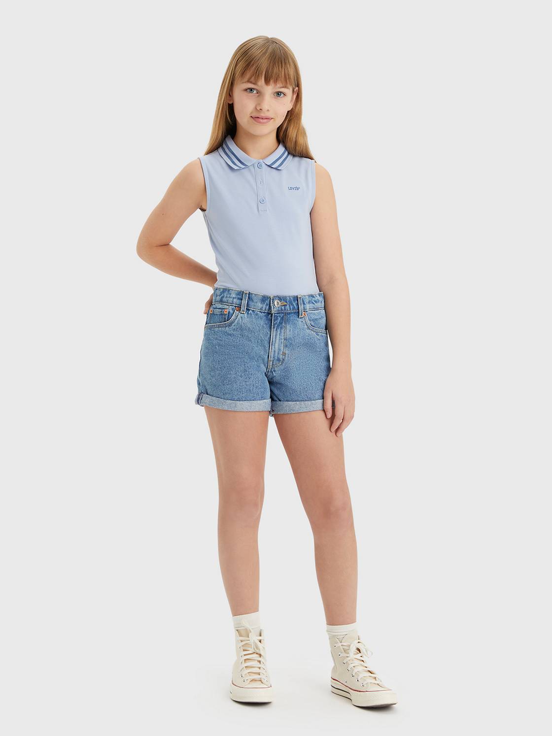 Teenager Mini Mom Roll Cuff Shorts 1
