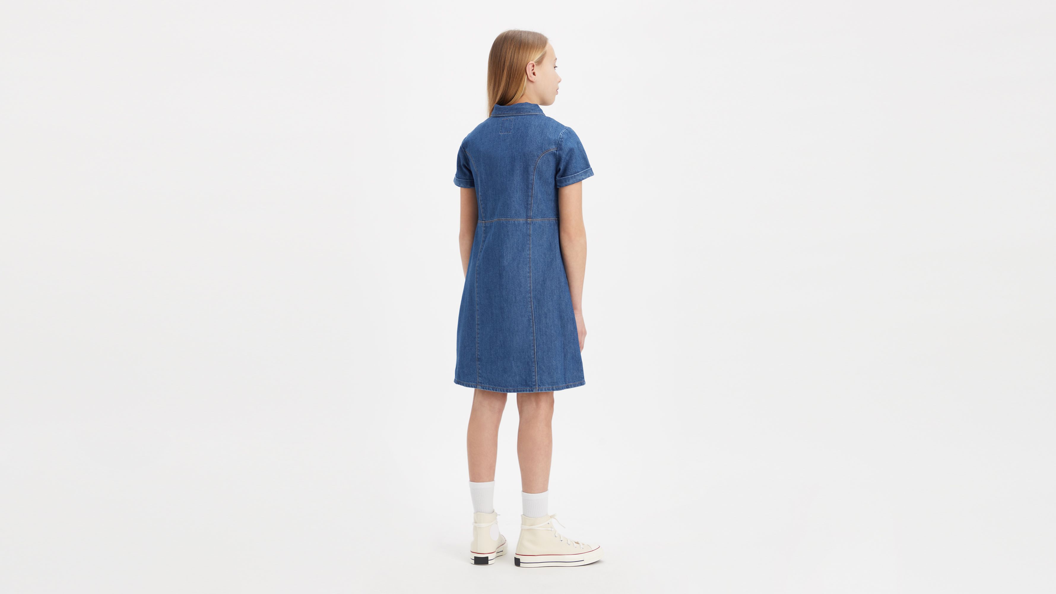 Robe En Jean NEXT Fille 2-3 Ans - Boutonnée Dos - Occasion Très Bon état