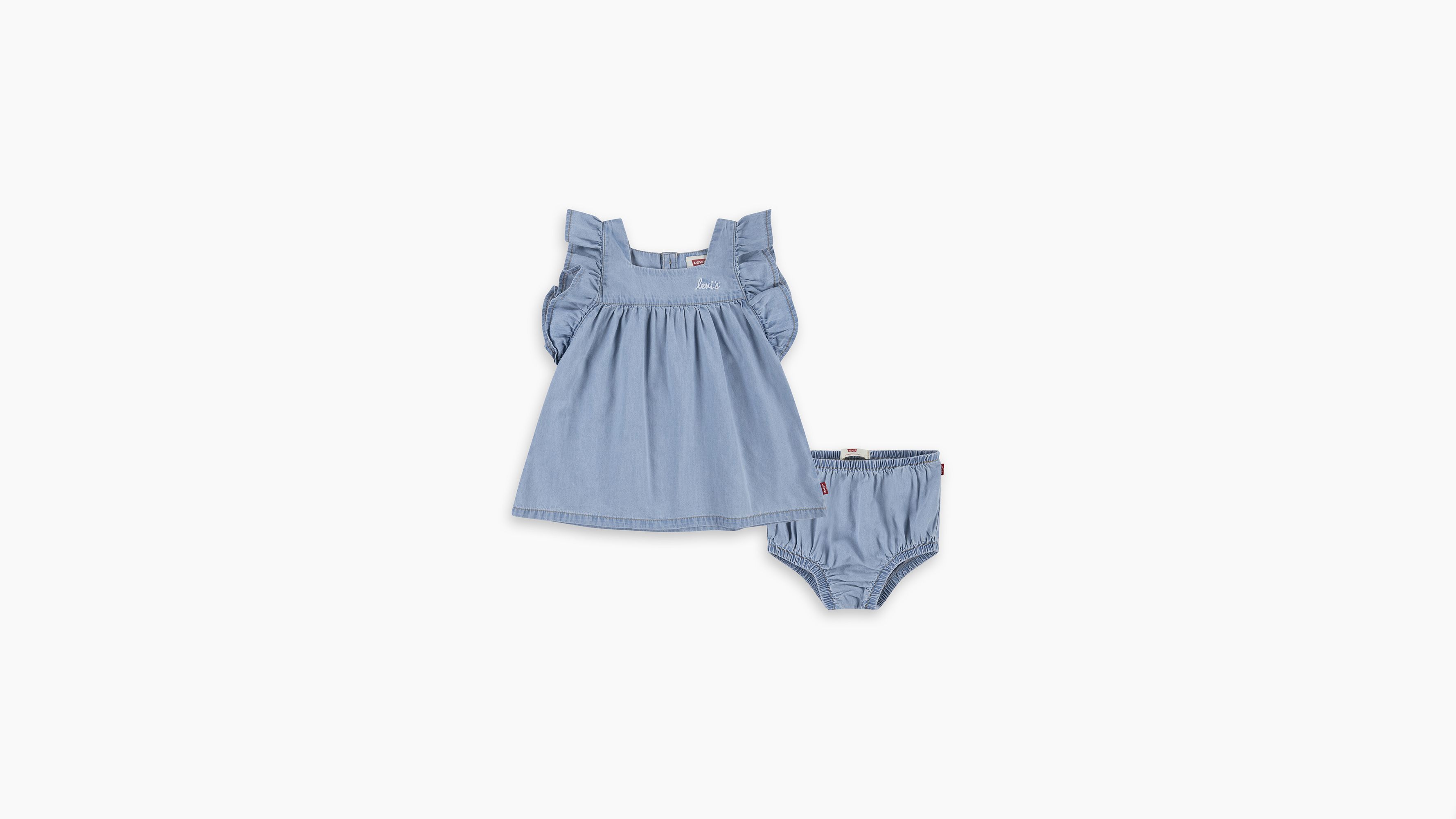 Baby Kleid aus Denim mit Flatterärmeln 3