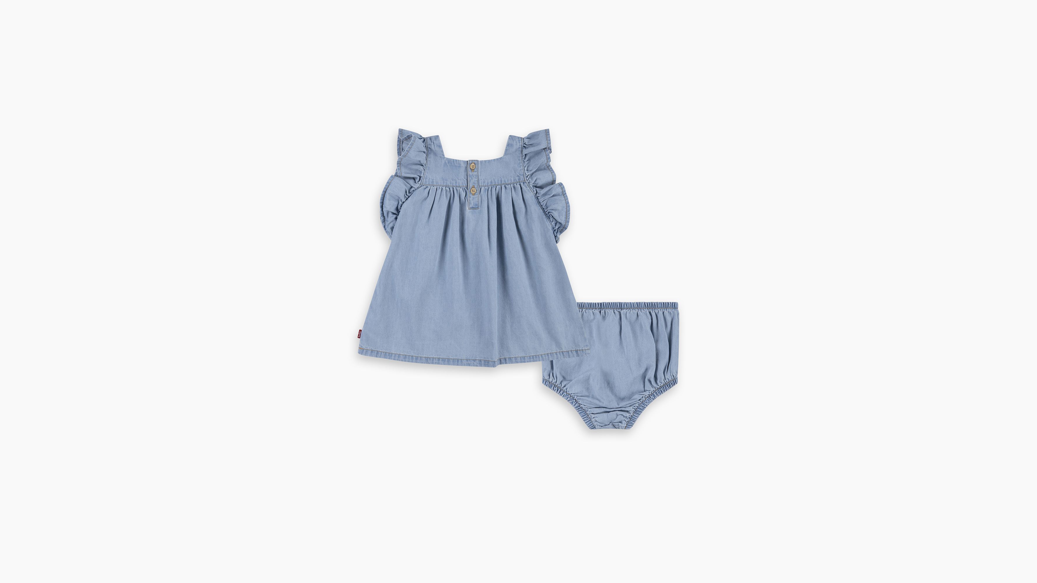 Baby Kleid aus Denim mit Flatterärmeln 4