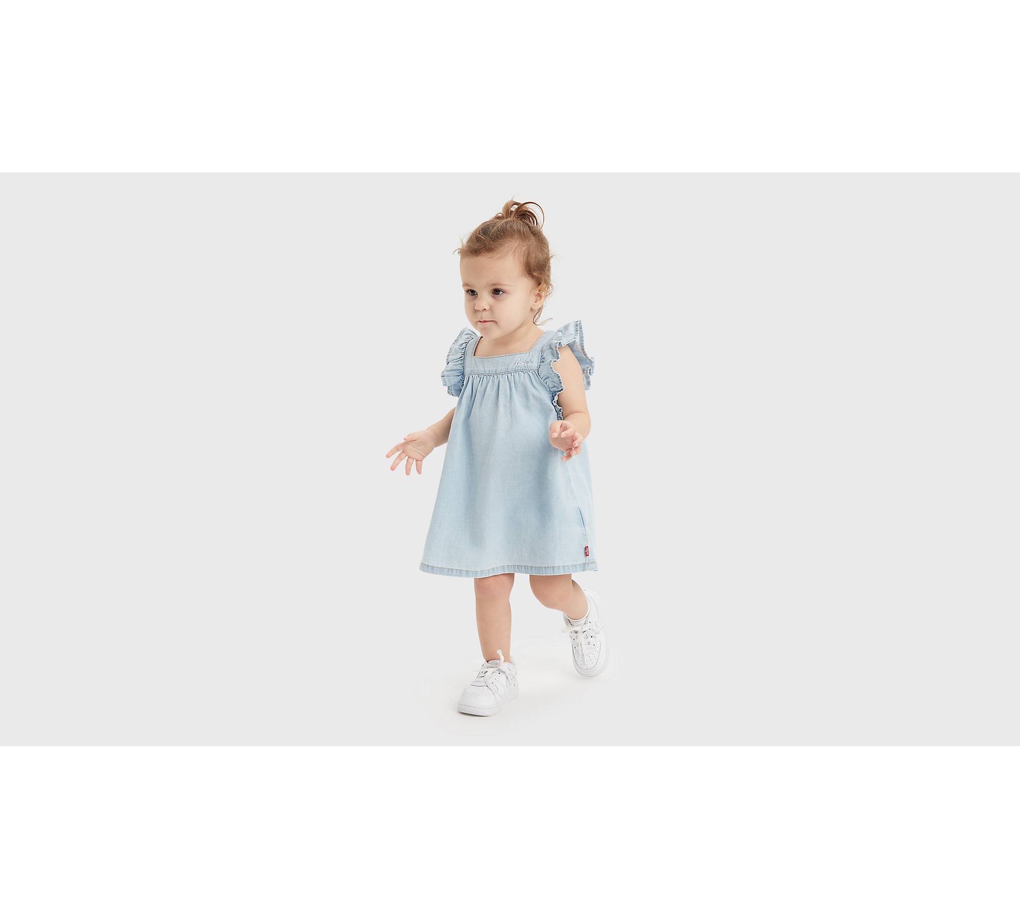 Baby Kleid aus Denim mit Flatterärmeln 1