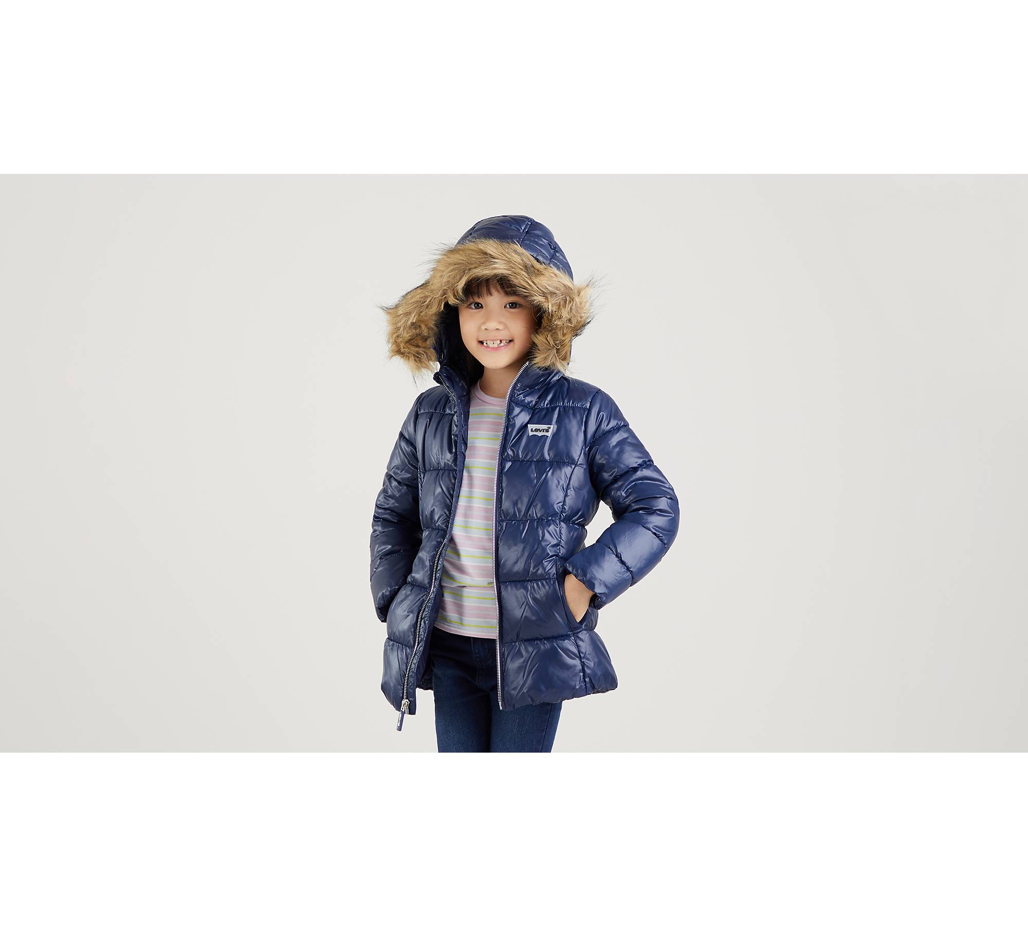 Fur Puffer Jacket - Blue | Levi's® GB