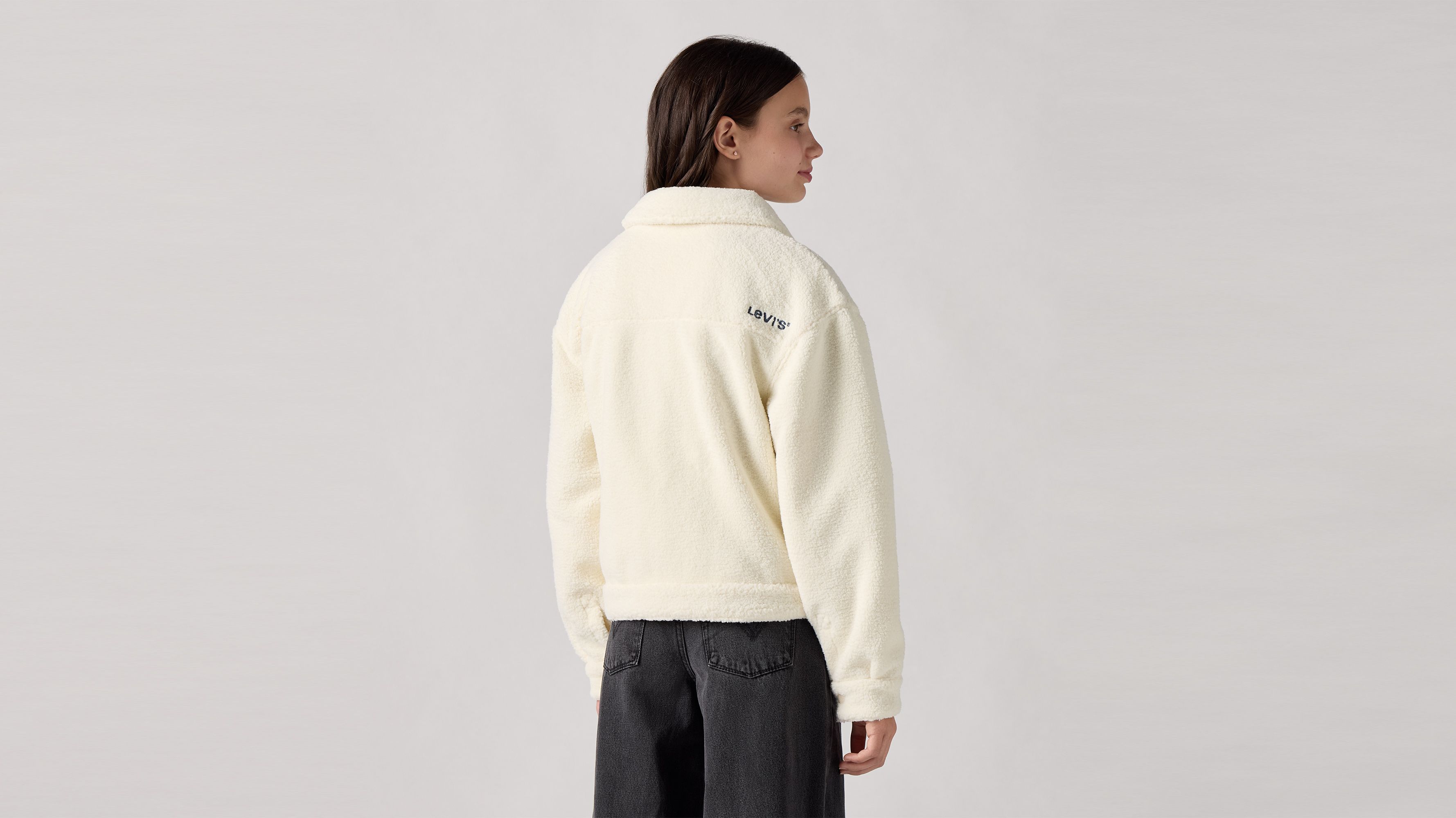 Chaqueta de borreguito Boxy Fit para adolescentes 2