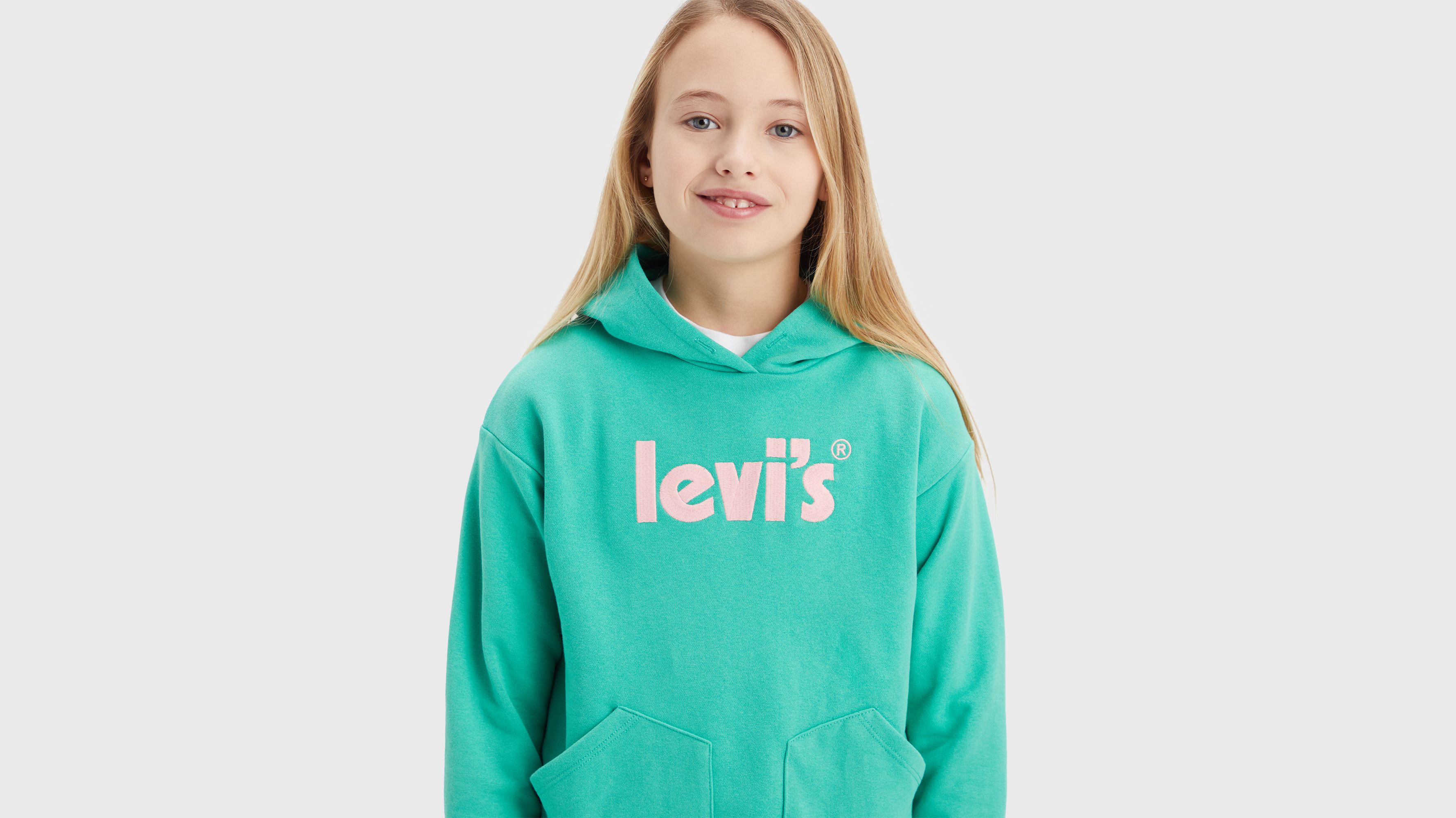 Felpa Con Cappuccio Levi's Kids Per Bambini E Ragazzi - Tessuto Misto Cotone/Poliestere, Stile Denim E Casual