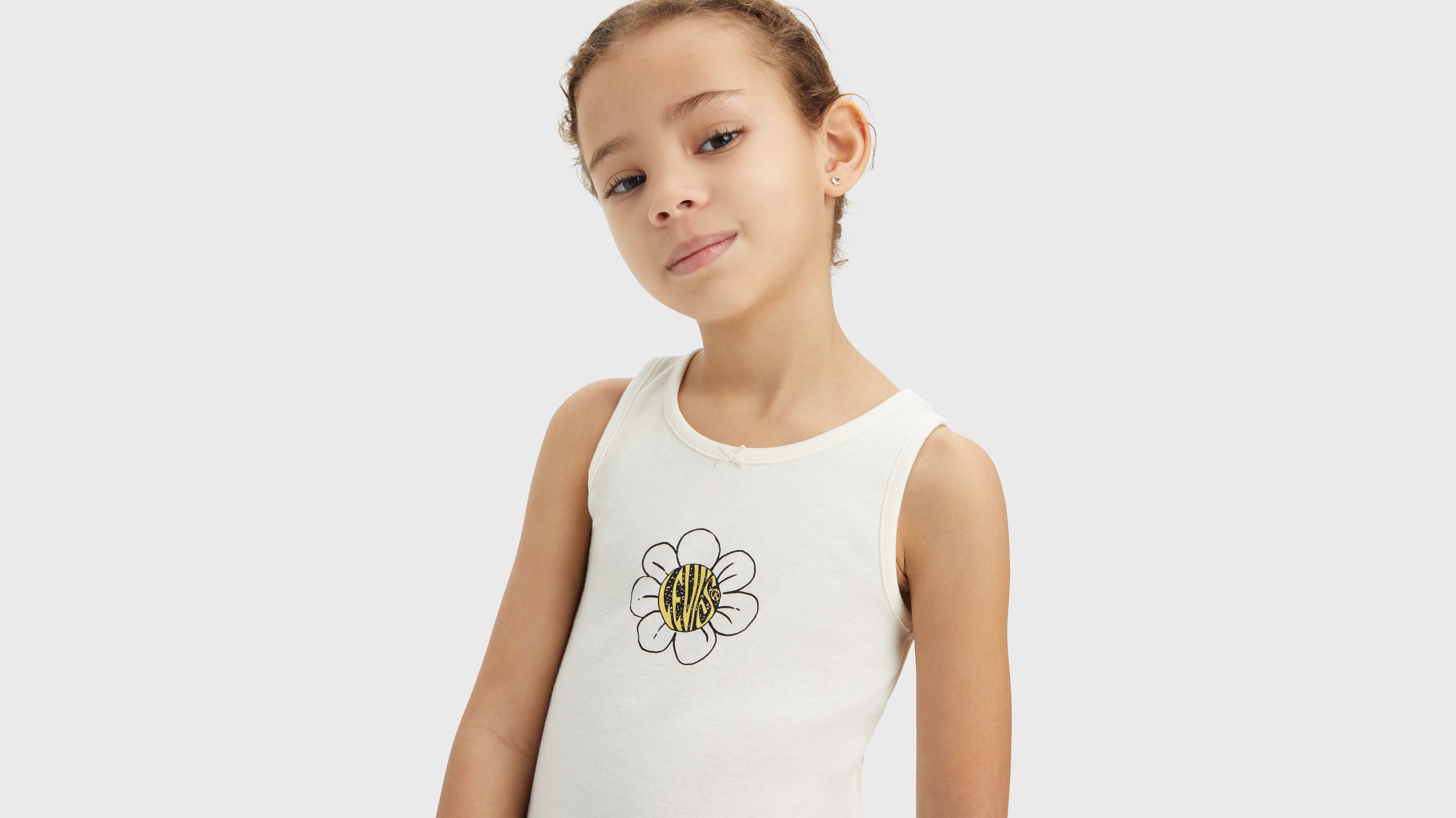 Canotta con grafica di margherite e scritta Meet and Greet 3