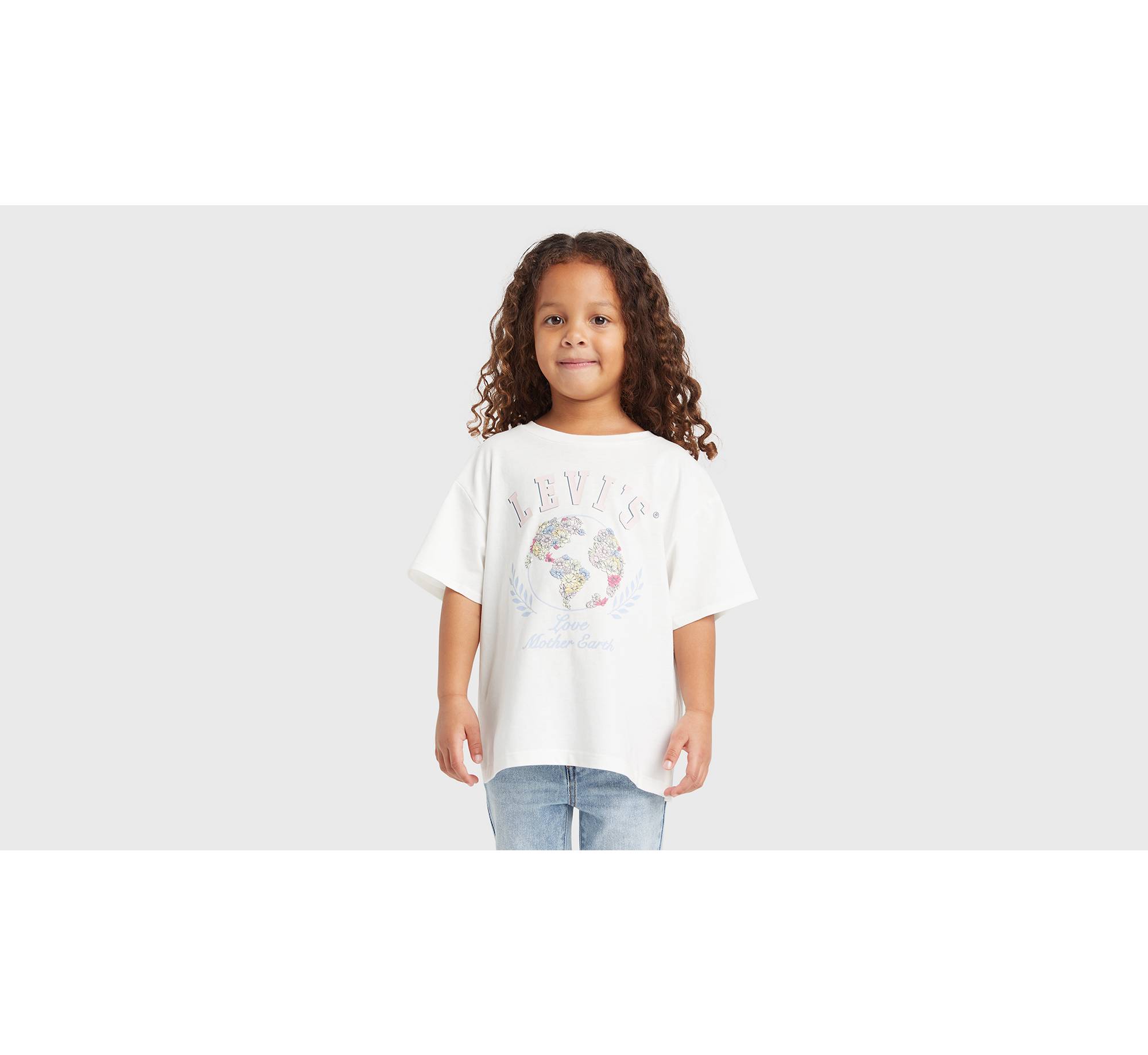 Overdimensioneret T-shirt med Earth-grafik til børn 1