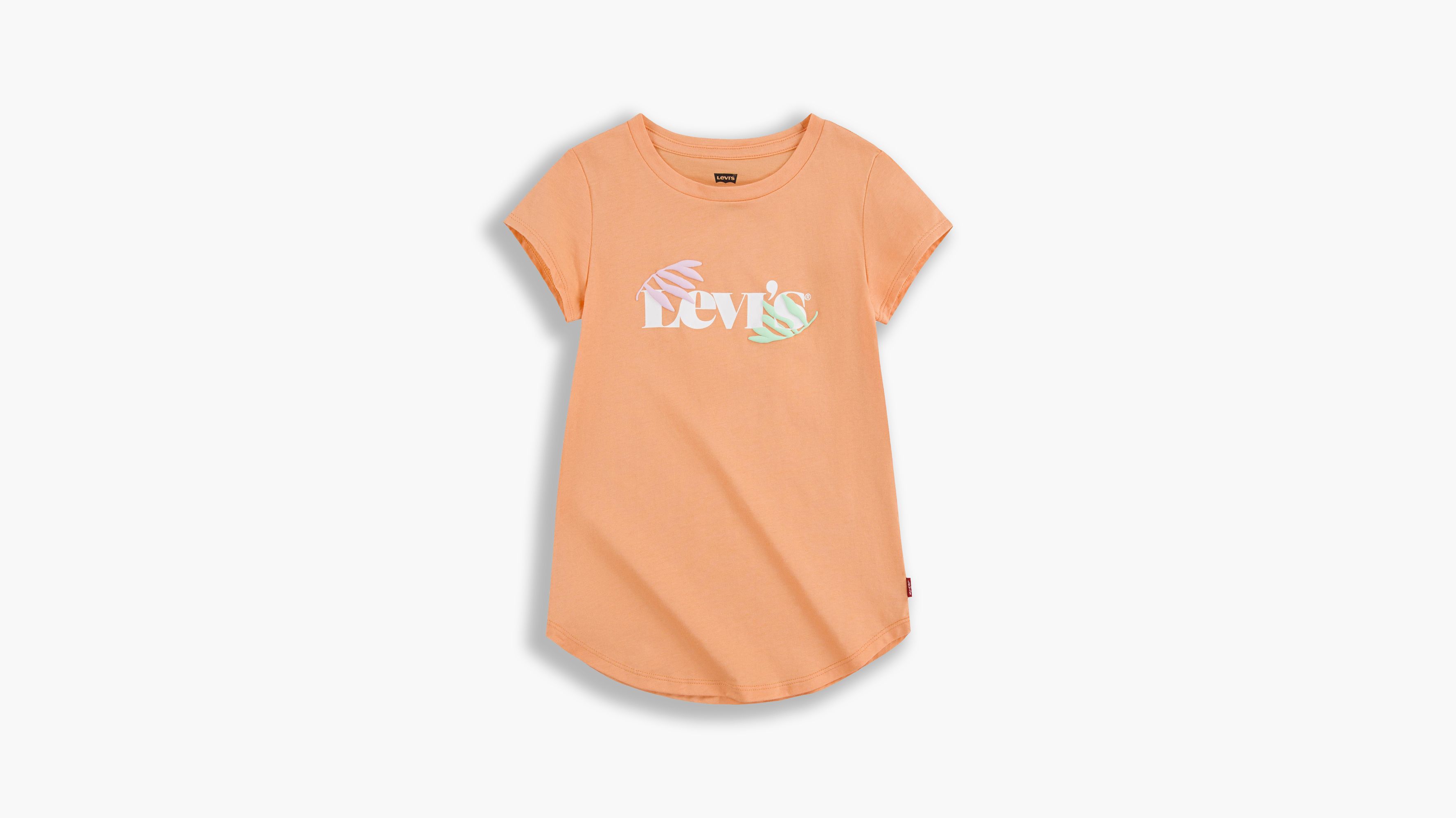 Levi's Kids Maglietta Ragazza Lvg Round Hem Graphic Tee 4Ec765 – Colore Arancione (Cantalupo) - 3