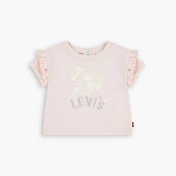 T-shirt Hibiscus con volant sulle spalle per neonati 1