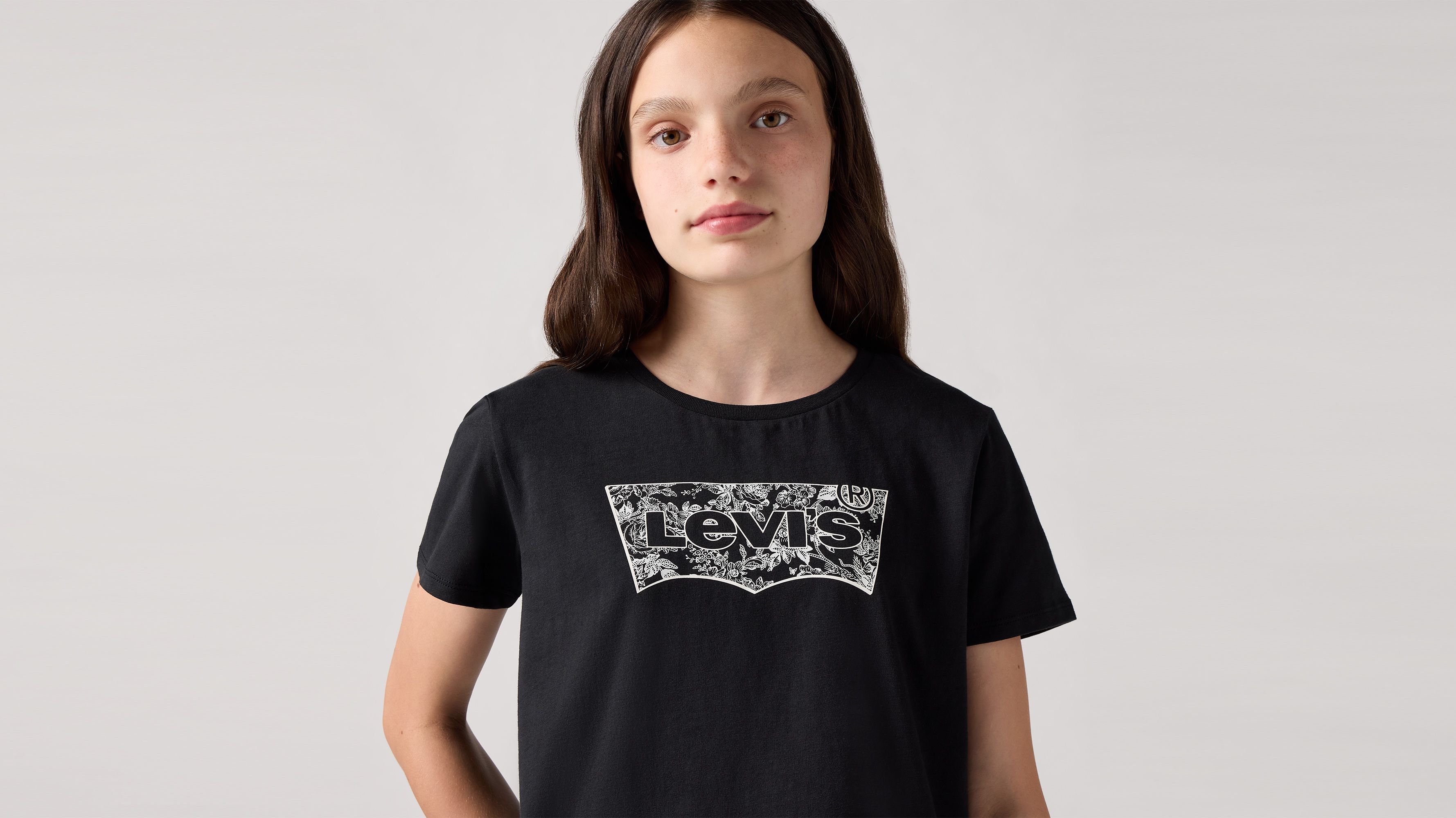 T-shirt a fiori con logo Batwing teenager 3