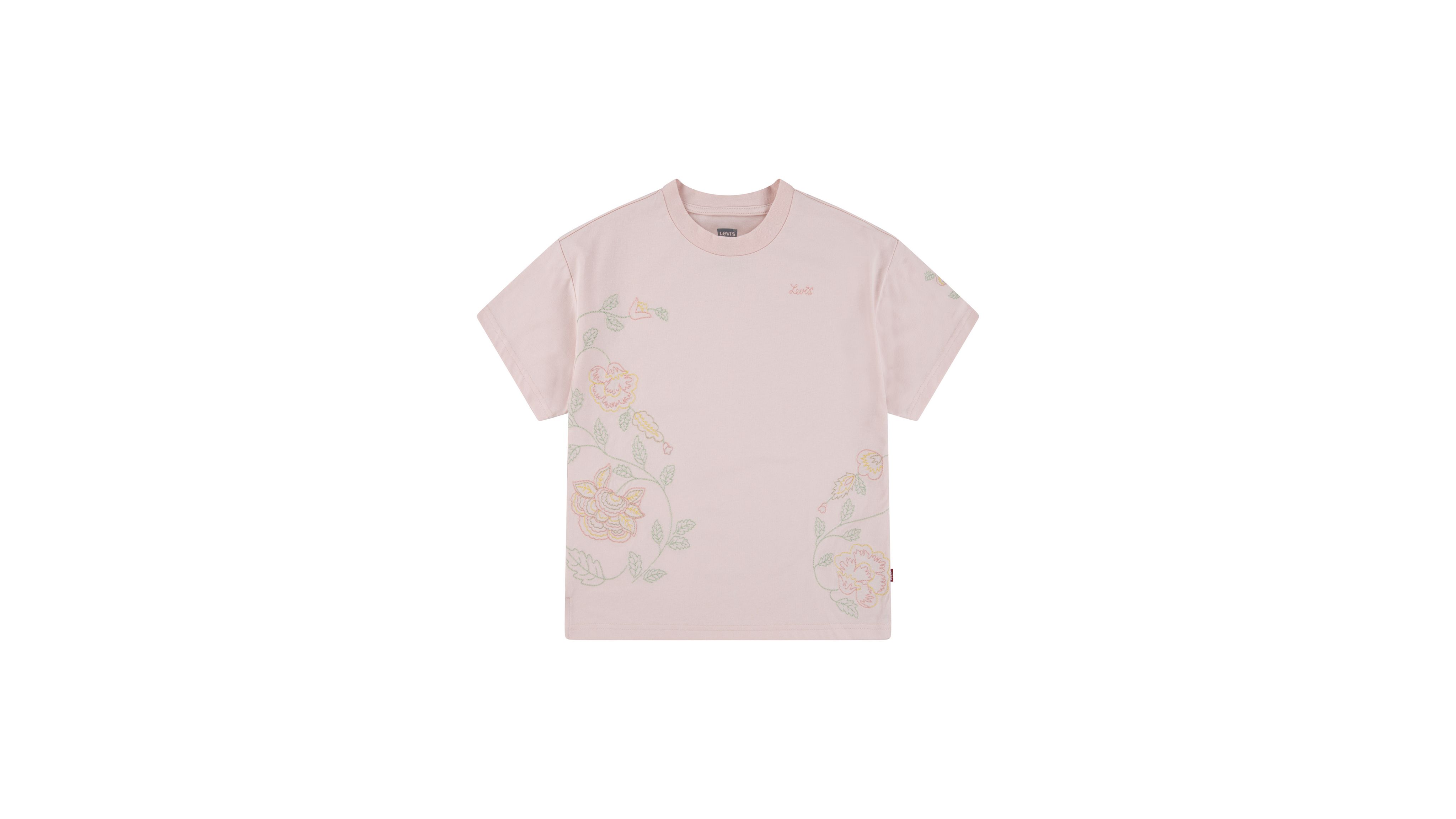Oversized T-shirt met bloemen en borduursel voor tieners 3