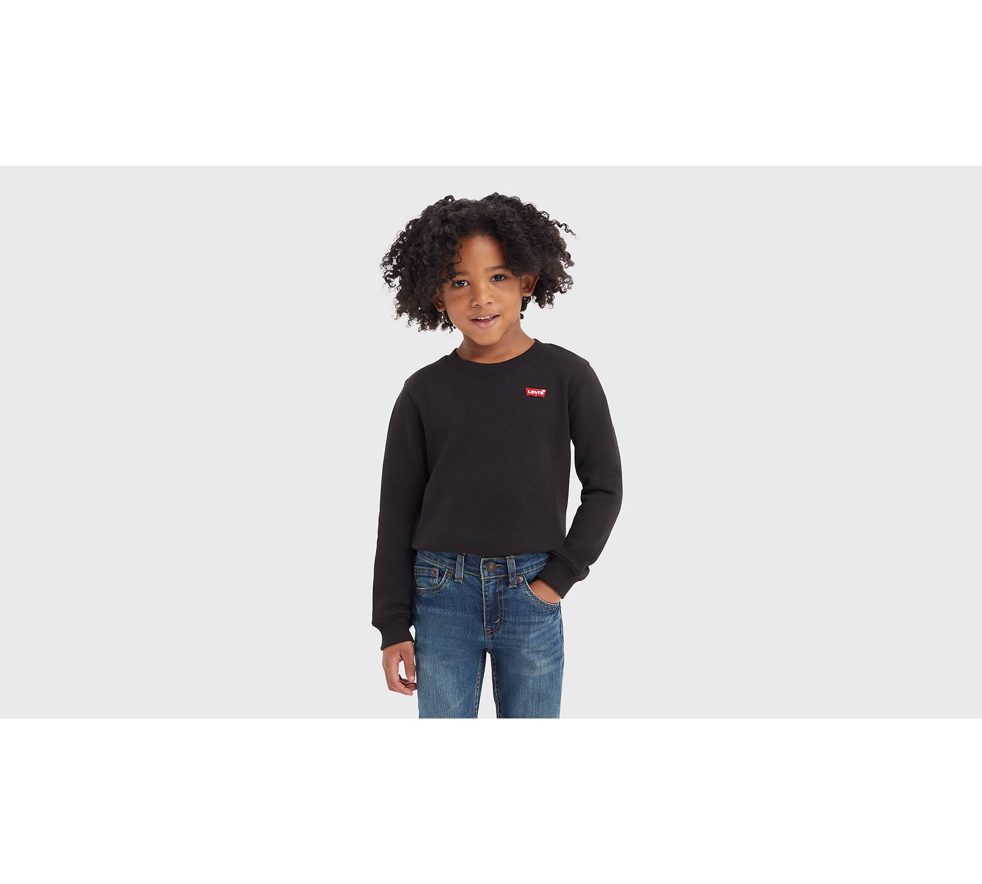 Kinder Sweatshirt mit Mini-Logo und Rundhalsausschnitt 1