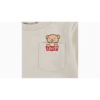 Sweatshirt met ronde hals met zak en beeropdruk voor baby’s 3
