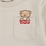 Sweatshirt met ronde hals met zak en beeropdruk voor baby’s 3