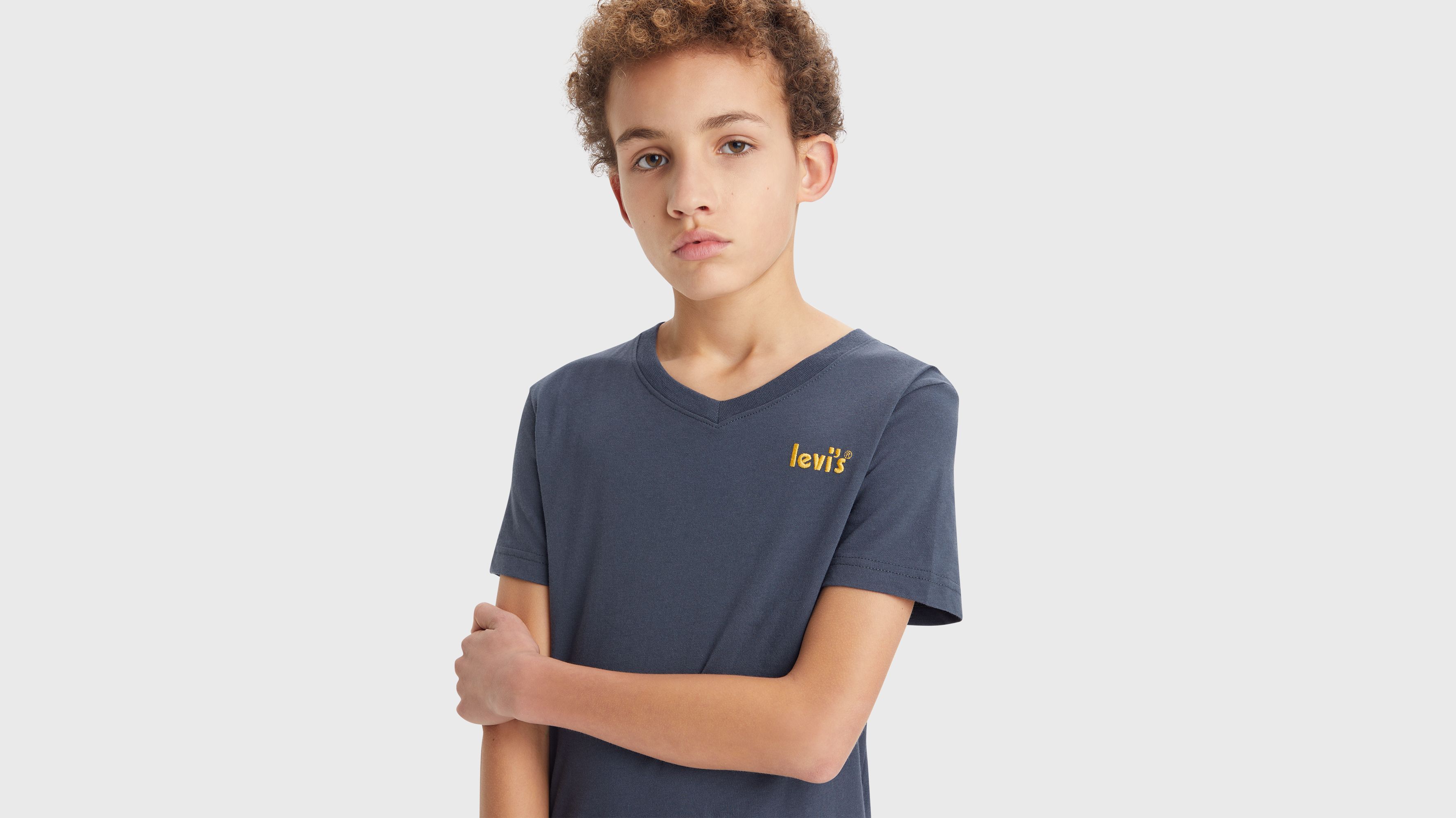 Levi's Kids T-Shirt Mit Poster-Logo – Bio-Baumwolle, Weicher V-Ausschnitt, Für Jungen 2-8 Jahre, Kurzärmlig