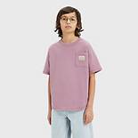 T-shirt med ficka och vågig fåll för tonåringar 3