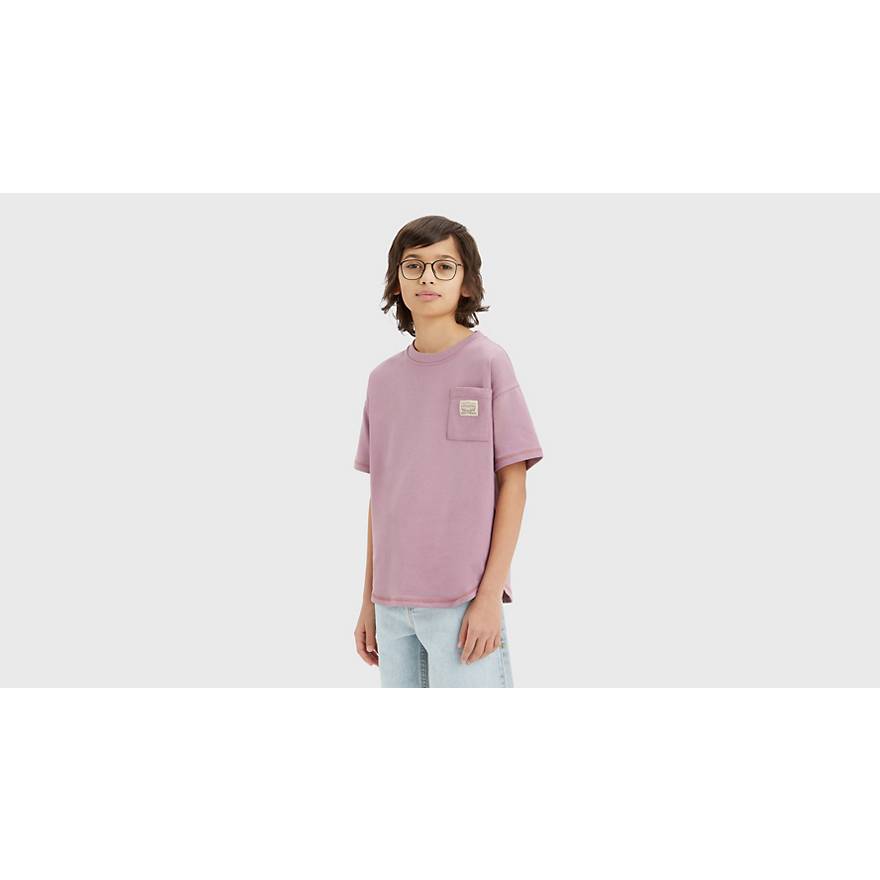 T-shirt med lomme og buet kant til teenagere 1