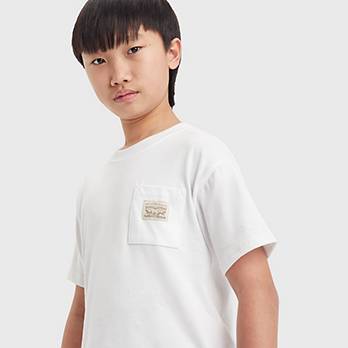 T-shirt med ficka och vågig fåll för tonåringar 3