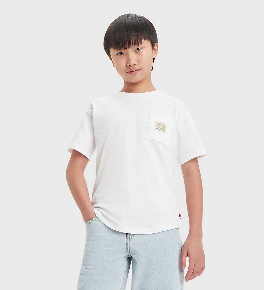 T-shirt med ficka och vågig fåll för tonåringar 1