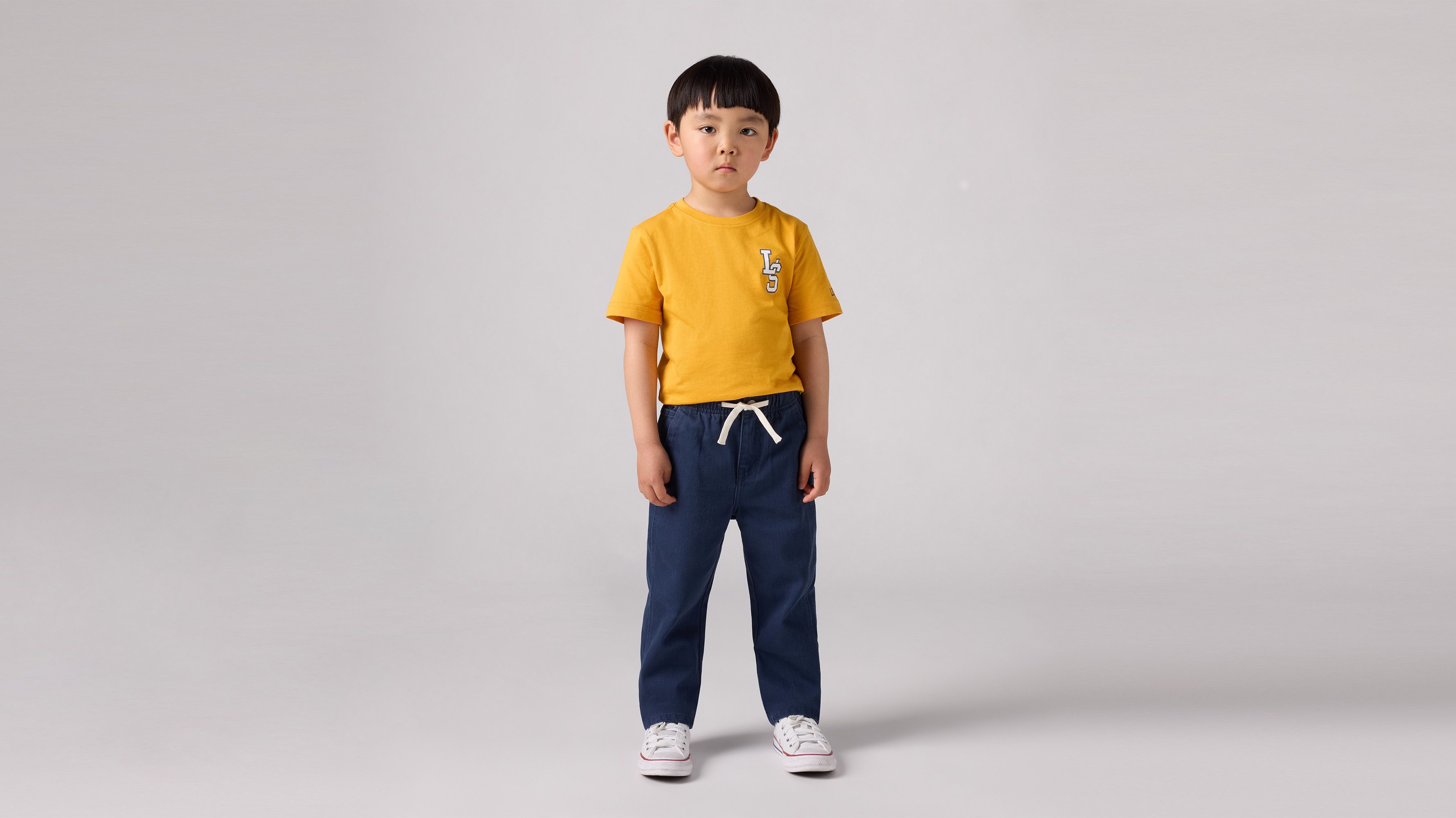 Kinder Langarm-T-Shirt mit Monogramm 1