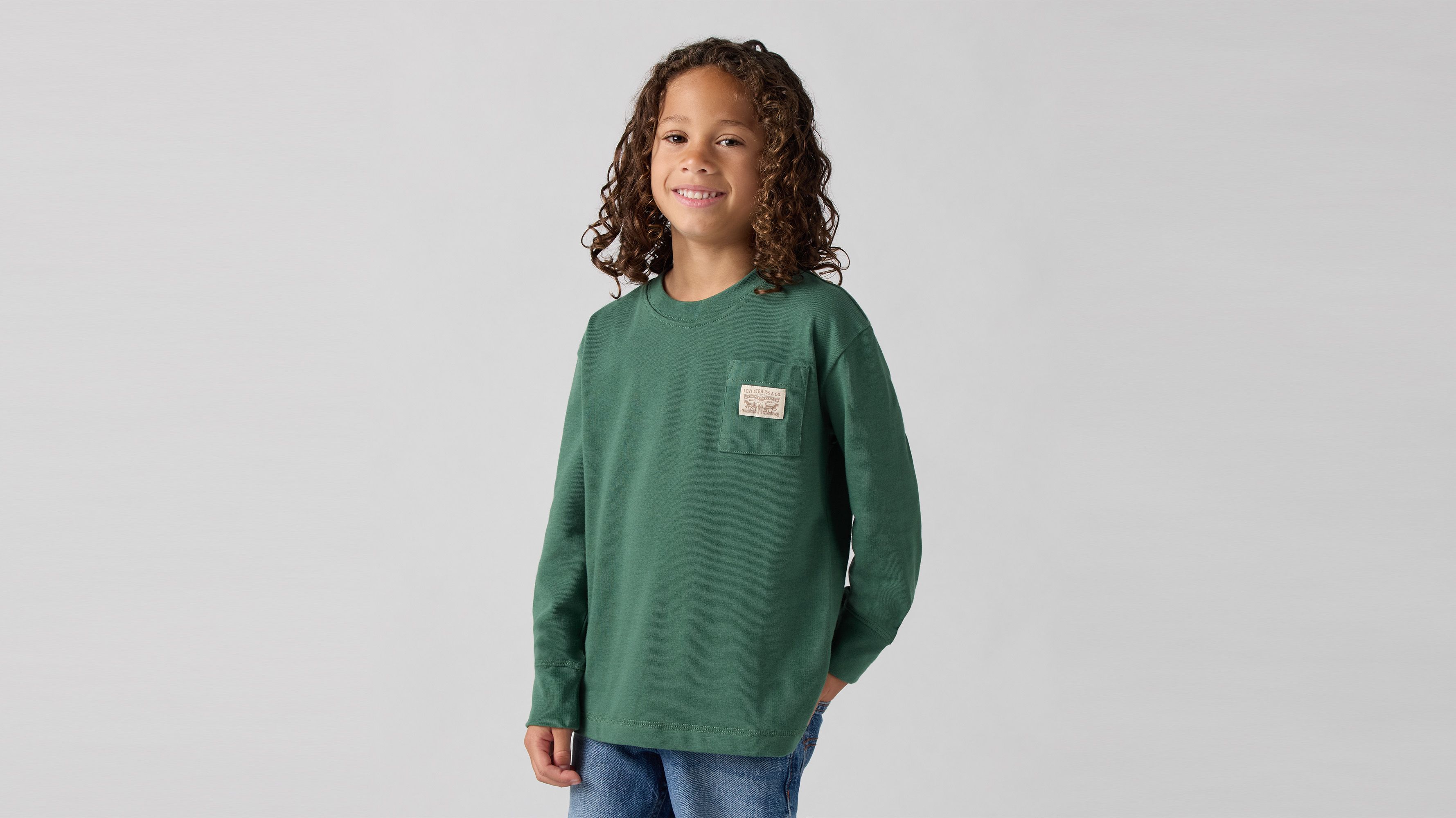 T-shirt pocket a manica lunga bambino 1