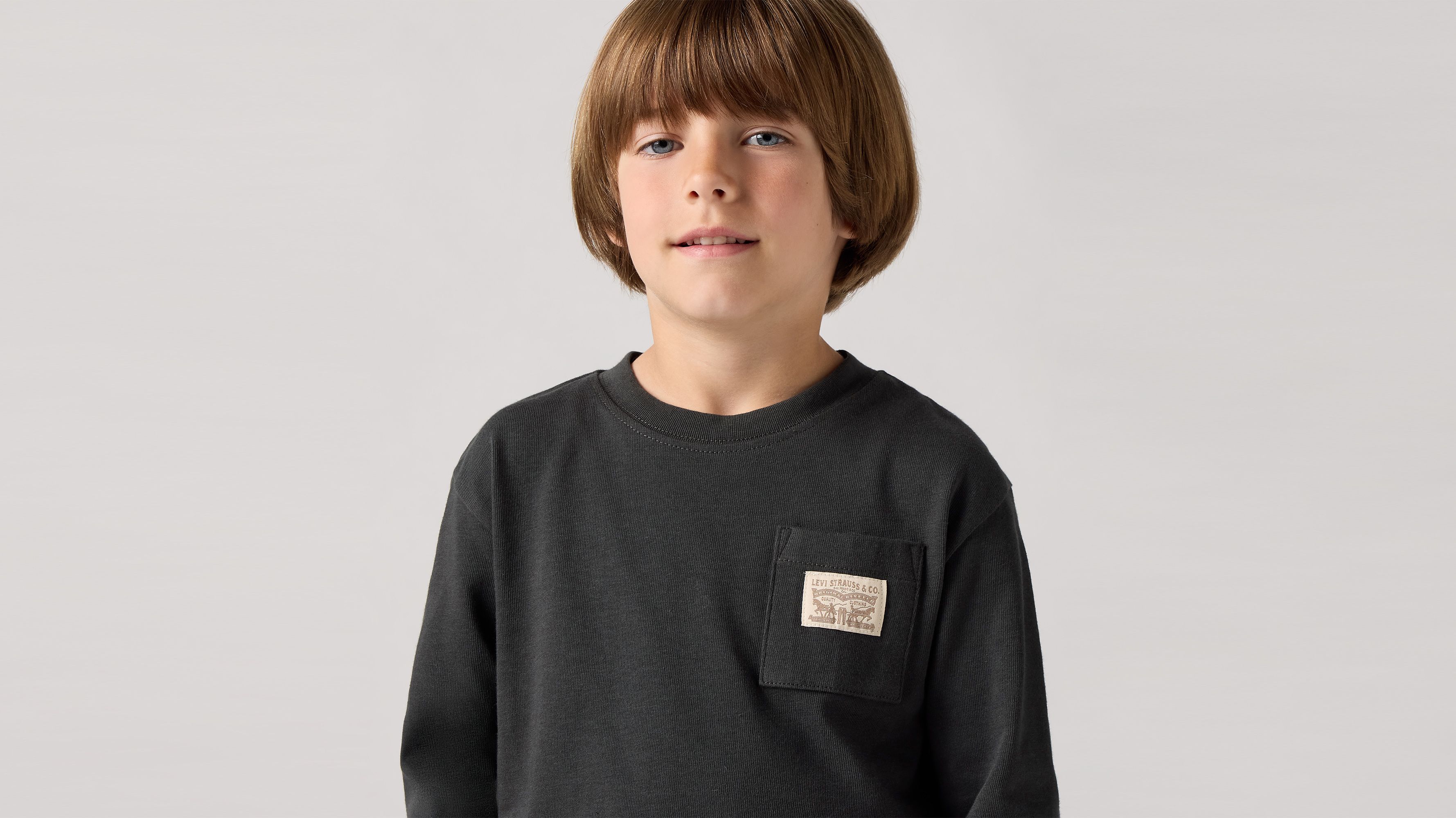 Kinder Langarm-T-Shirt mit Brusttasche 3