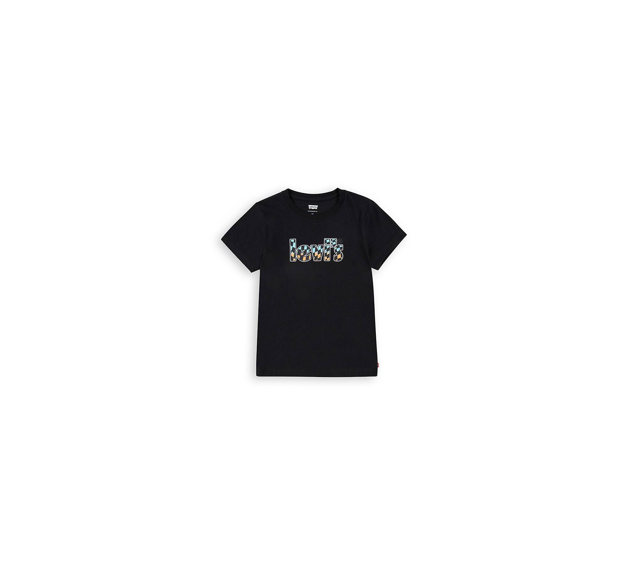 Kids Ombre Checkered Poster Logo Tee - Black | Levi's® GB
