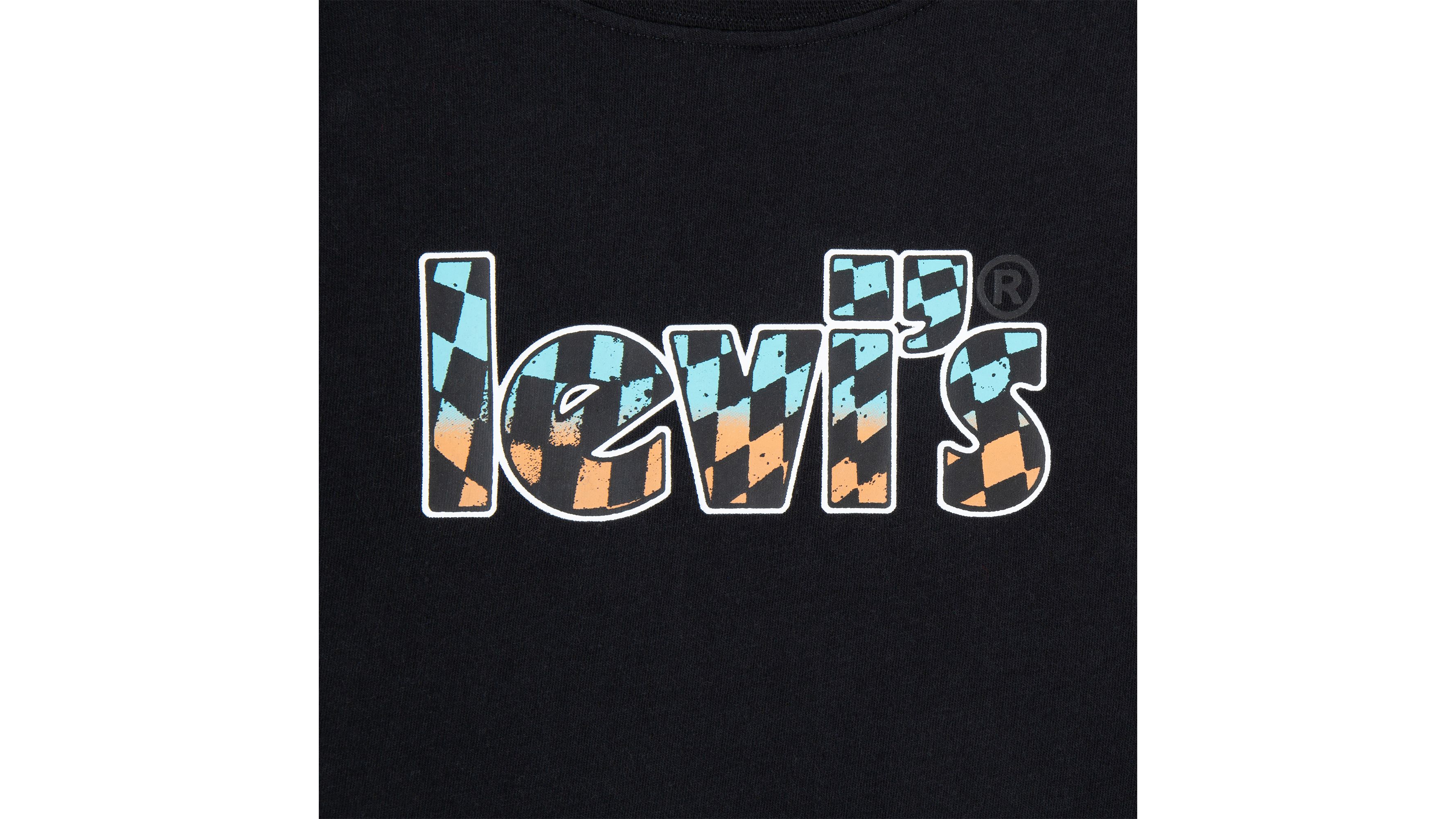 Camiseta a cuadros degradados con logotipo Poster 6
