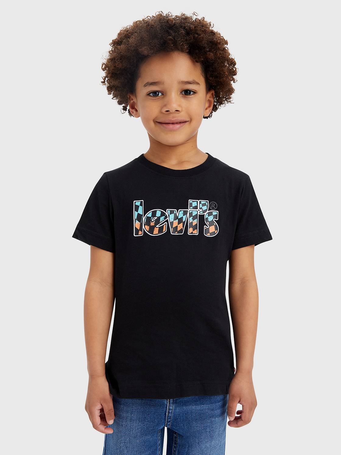 Kids Ombre Checkered Poster Logo Tee 1