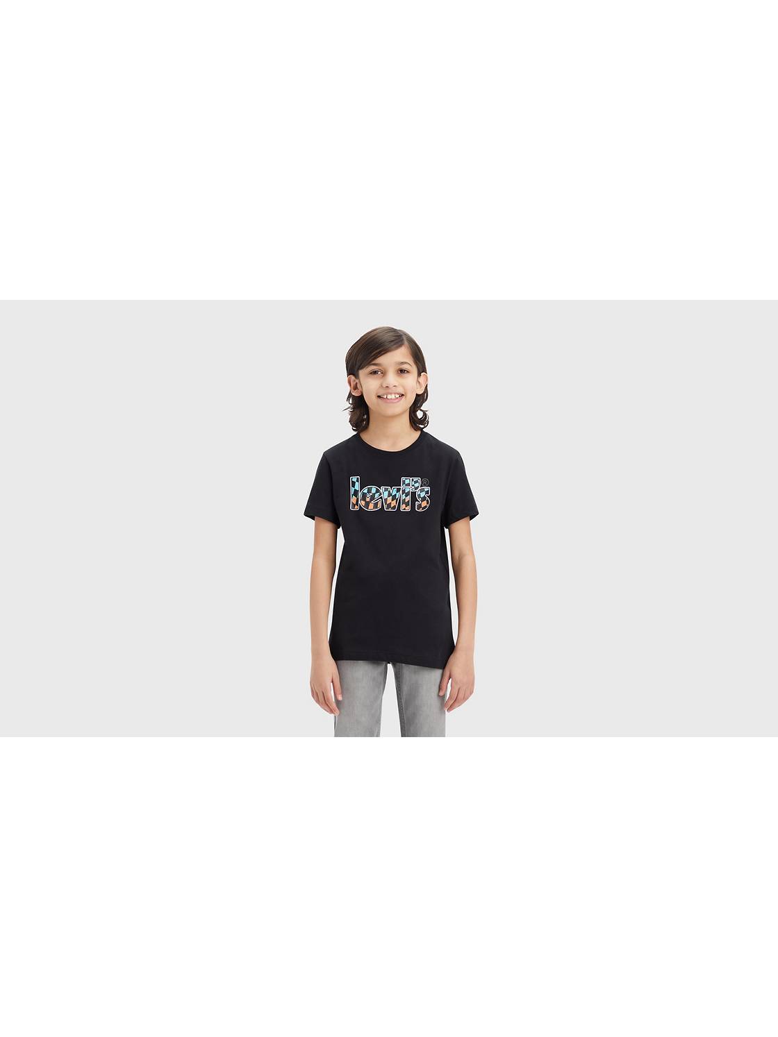 Teenager Ombre Checkered Poster Logo Tee 1
