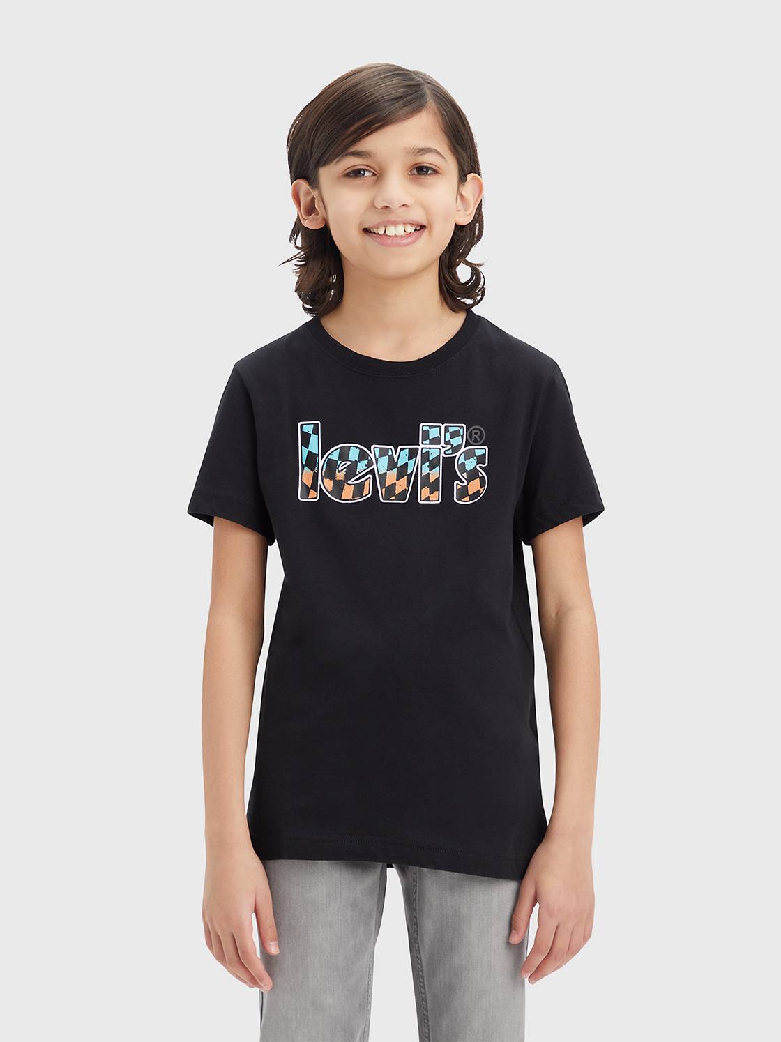 Teenager Ombre Checkered Poster Logo Tee 1