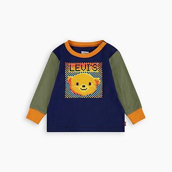 T-shirt a blocchi di colore baby Pixel Bear 1