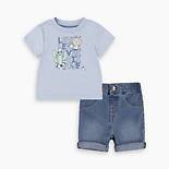 T-shirt set Baby Critter met Stacked Logo 4