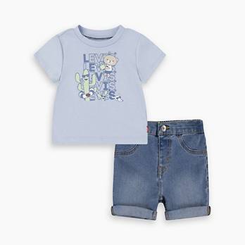 Critter Stacked T-shirtsæt med logo til babyer 4