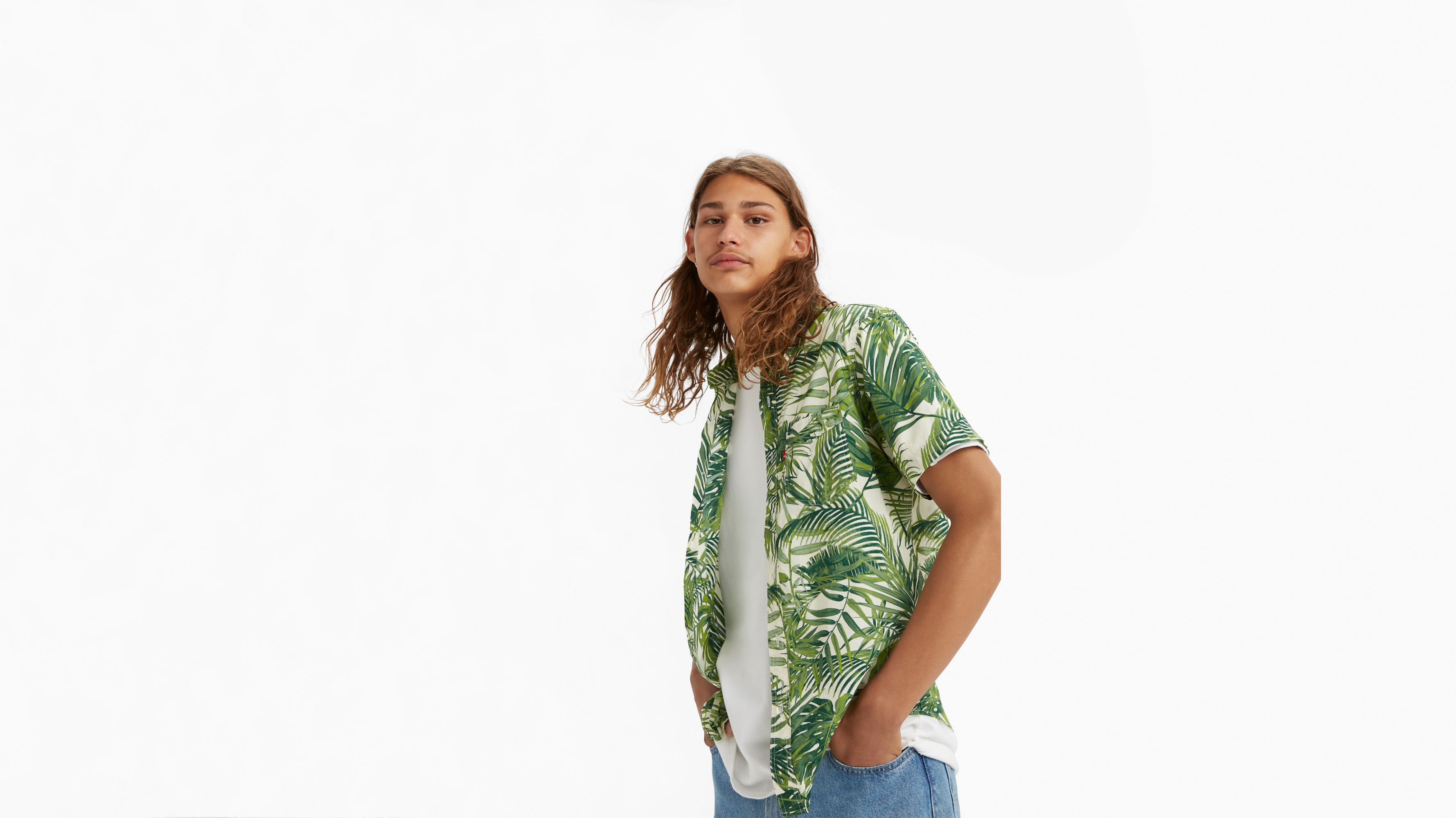 Sunset One Pocket Short Sleeve Button-Up Shirt 1
