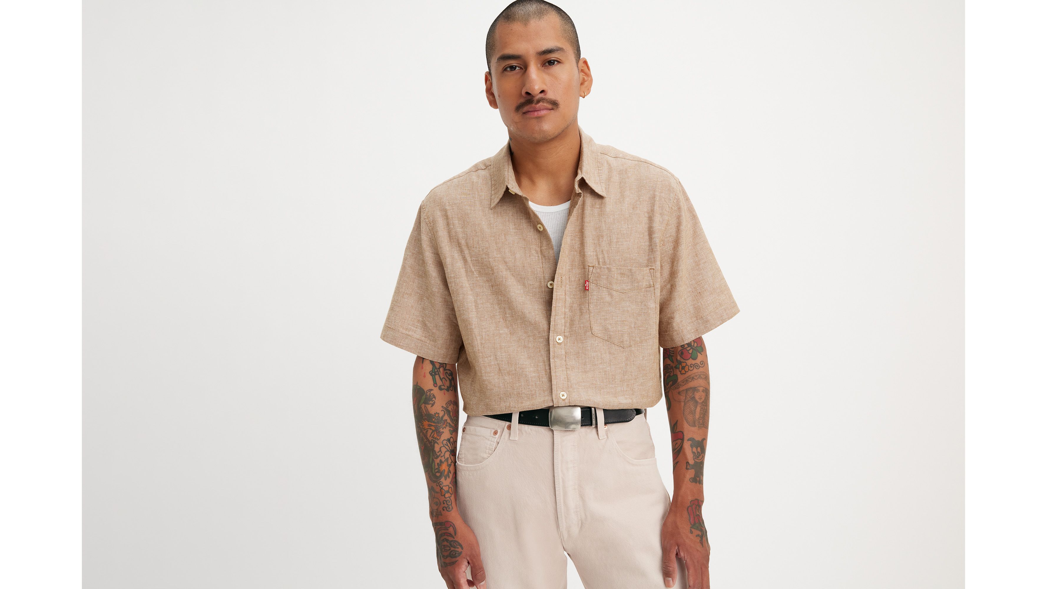 【THE MOZZ】Forty Shirt Pocket One Piece Corner Pocket Print Leeward Dress Shirt - Mizzen+Main
