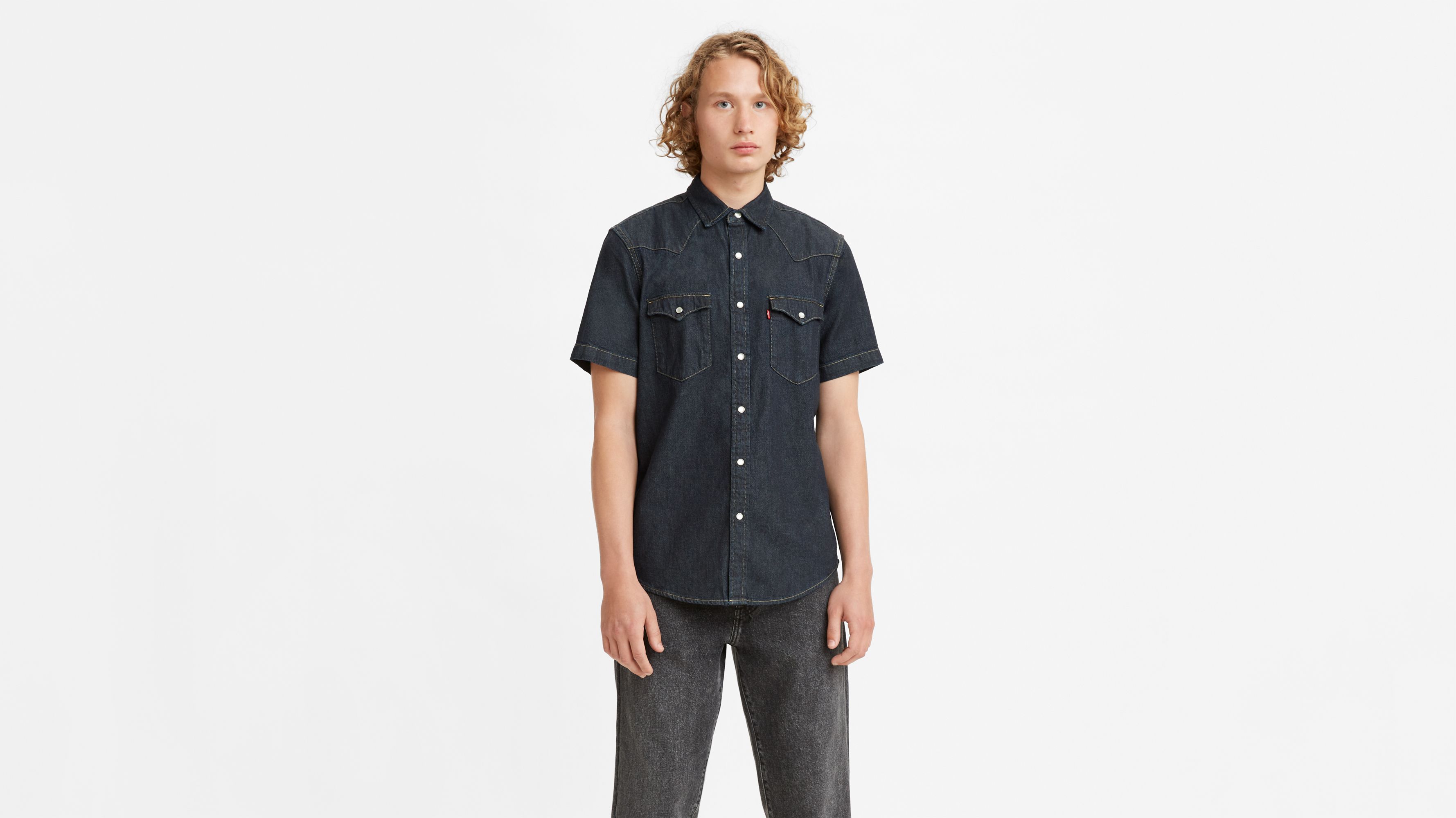 Levi's short sleeve denim shirt hotsell