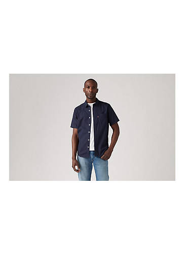 리바이스 Levi Short Sleeve Classic Standard Fit Shirt,Sebastopol Nightwatch Blue - Blue