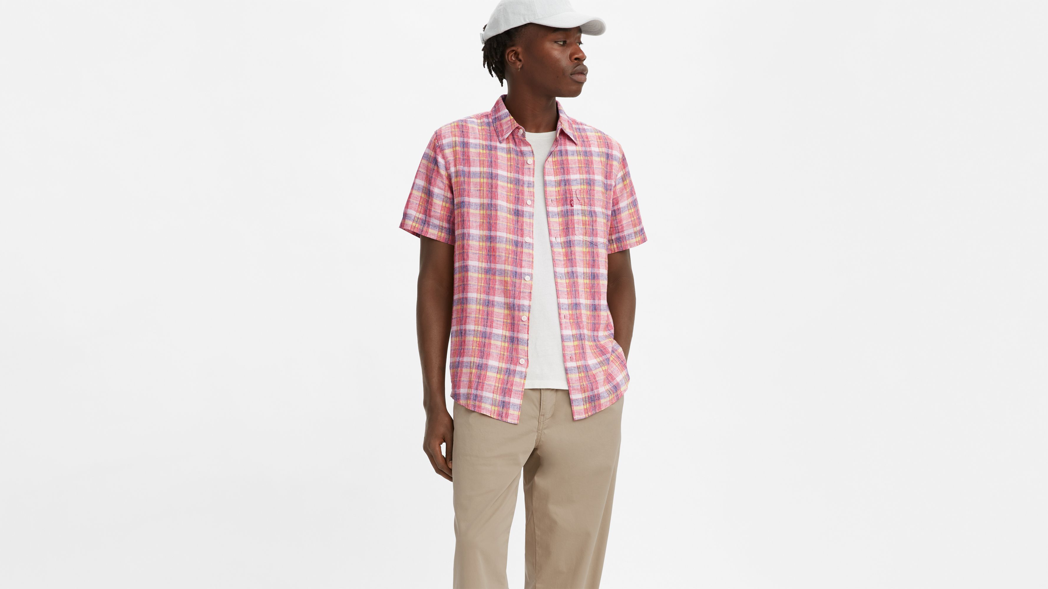 Ivory V-Neck Pocket Short Sleeve Shirt