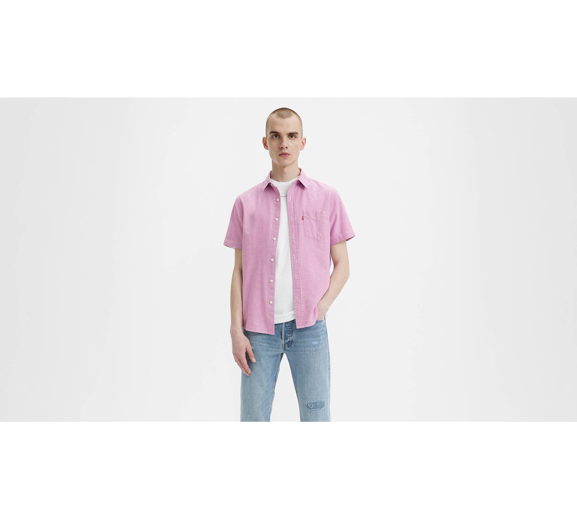 Short Sleeve Classic 1 Pocket Standard Shirt - Purple | Levi's® BE