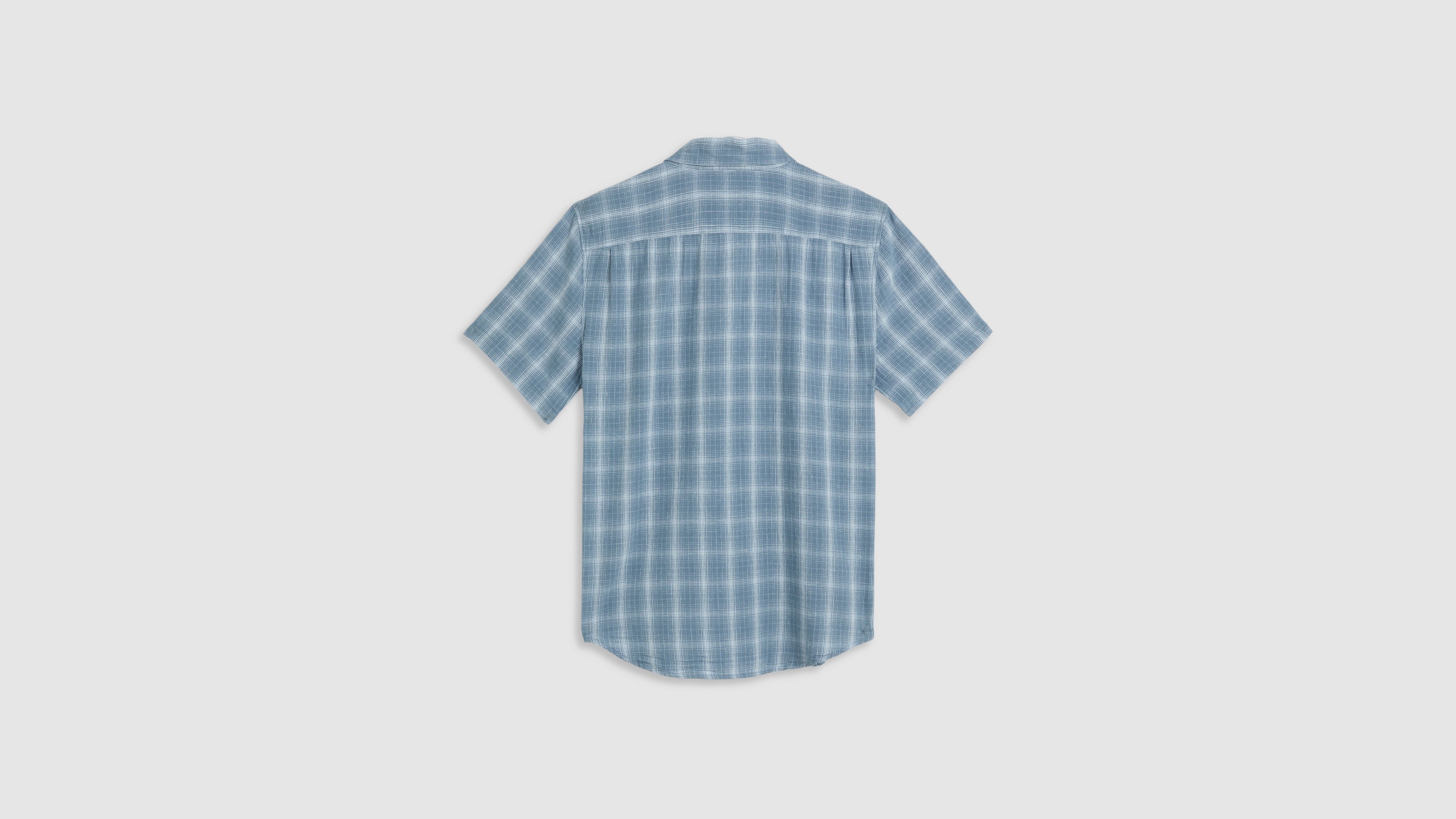 Short Sleeve Sunset Cotton Linen One Pocket Shirt 6