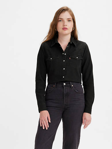 Orderly Weekdays locate Ultimate Western Denim Shirt - Black | Levi's® US