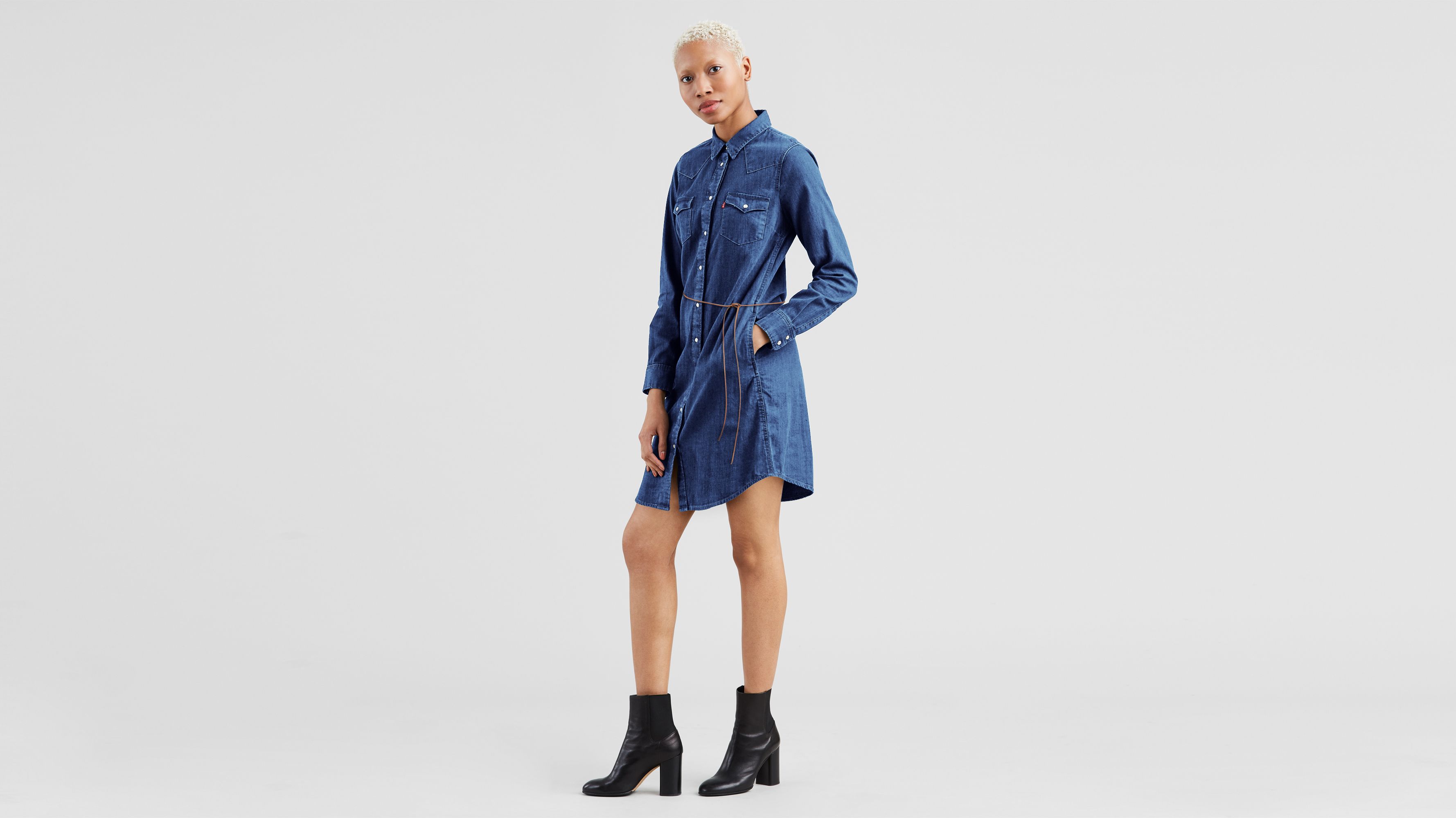 levi's women's denim shirt dress