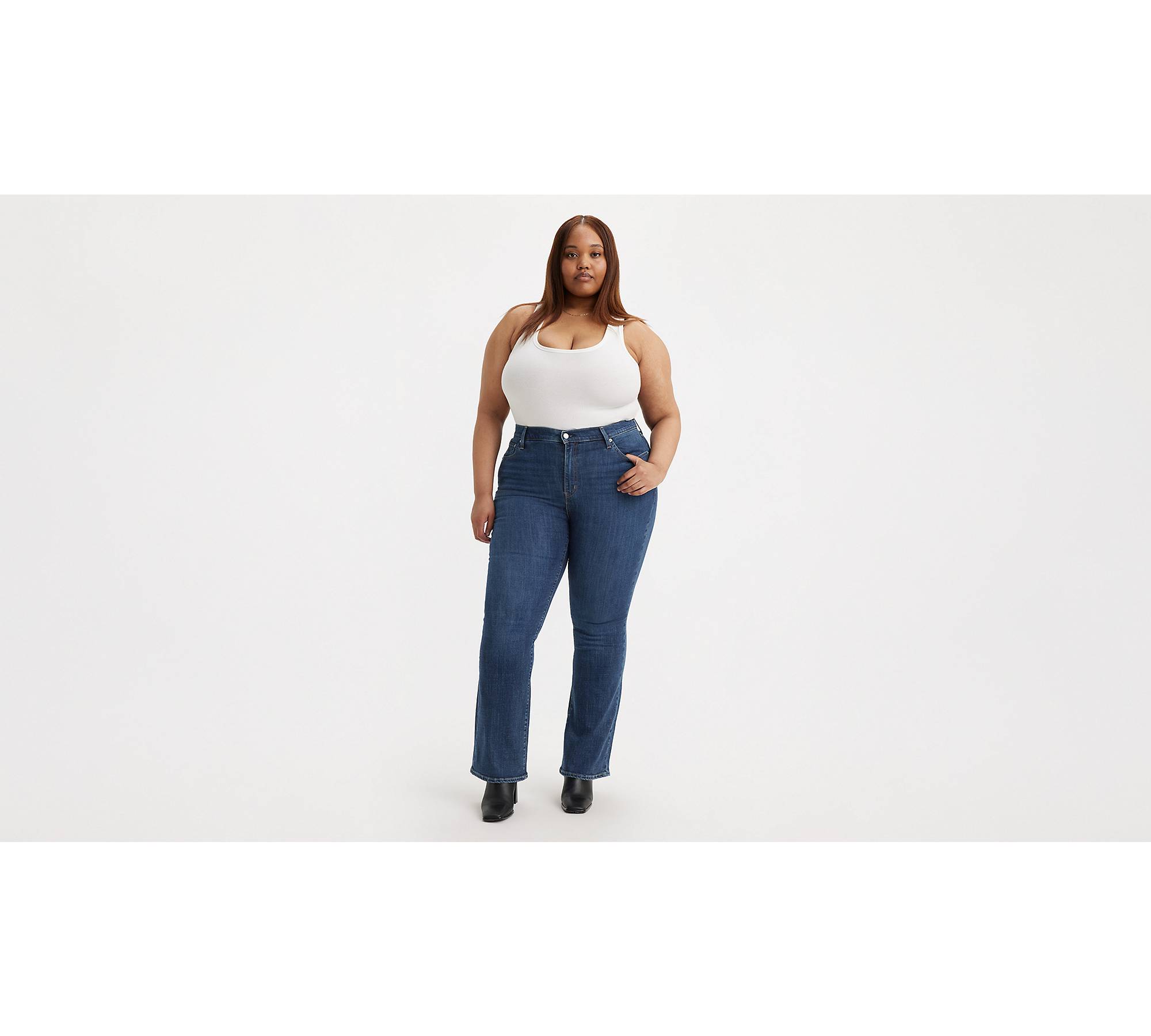 Plus Size High Waisted Bootcut Jeans  Plus Size Boot Cut Jeans Women - Plus  Size - Aliexpress