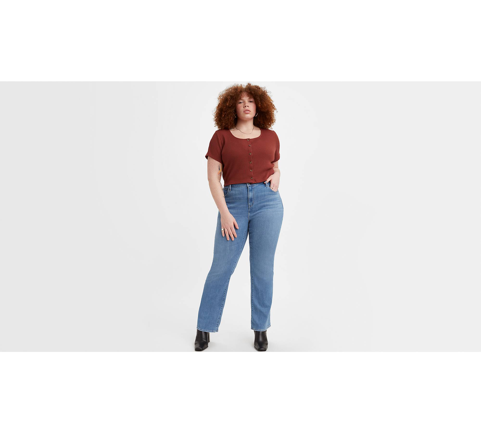 Levi's® Plus Size 725 High Rise Boot Flare Leg Stretch Denim Ankle Jeans