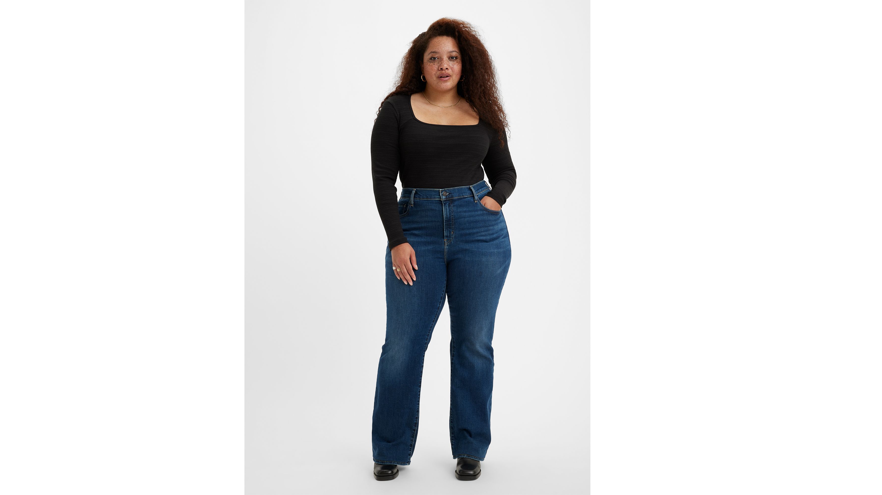 Levi's Women's Plus Size 725 High Rise Bootcut Jeans, (New) Light Indigo  Destructed, 34 Regular