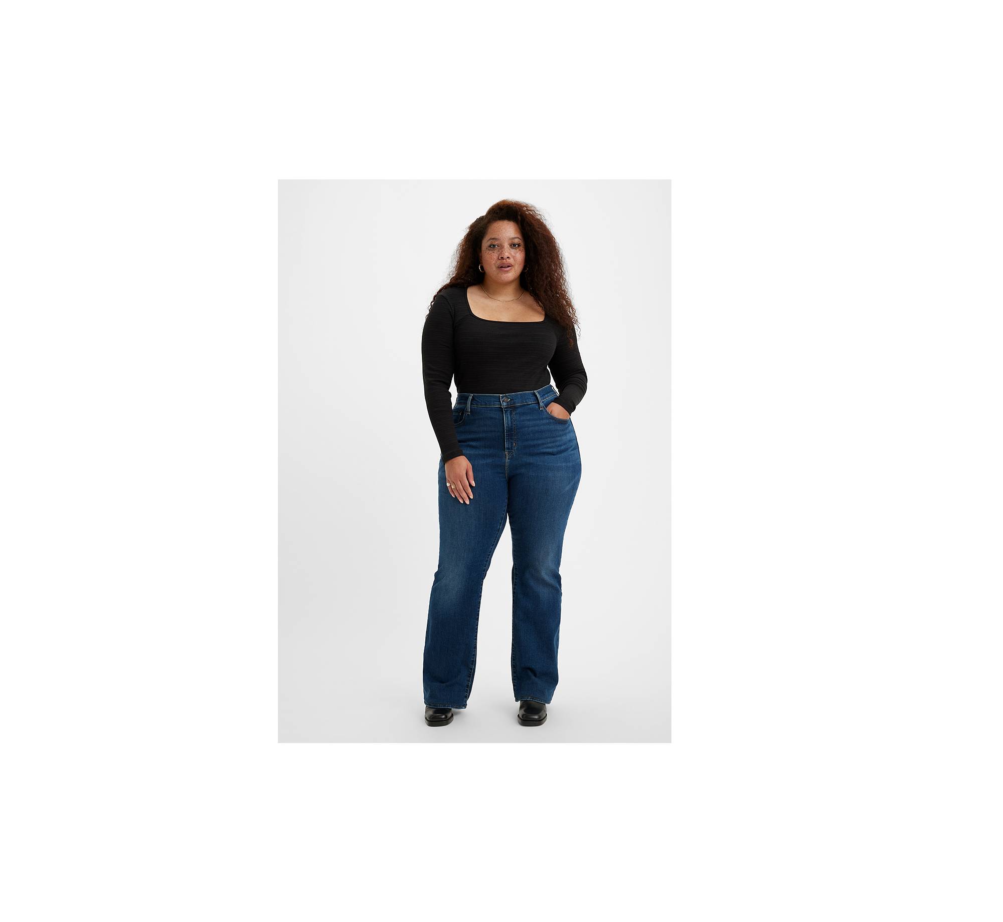 725™ jeans med hög midja och rak passform (plusstorlek) 1