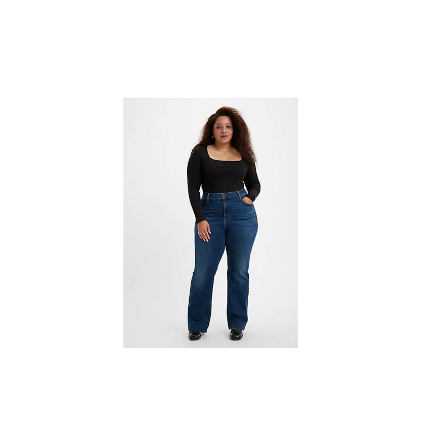 725™ jeans med hög midja och rak passform (plusstorlek) 1